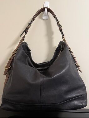 Coach Black Leather Shoulder Bag Vintage Authentic